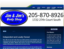 Tablet Screenshot of jimandjimbodyshop.com